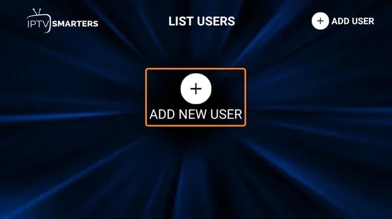 Add user screen